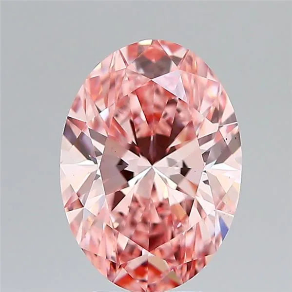 4.00ct Oval Lab Grown Diamond (Colour Fancy Vivid Pink, Clarity VS2, IGI Certified)