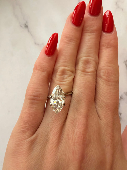 Marquise 3.08 CT G VVS2 EX Lab Grown Diamond